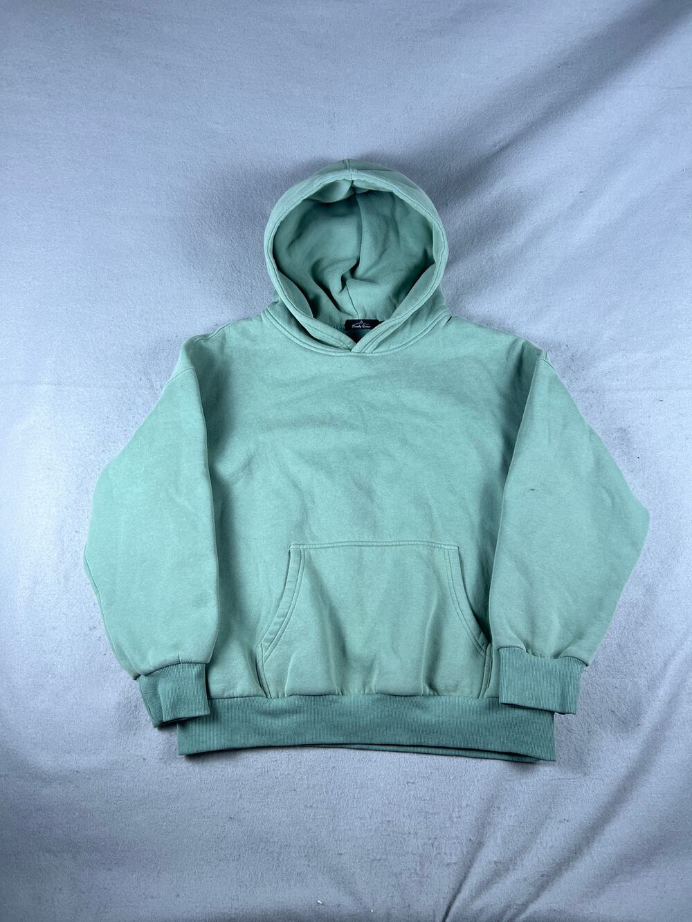 Trendy Queen Hoodie Womens M Sage Green Drawstring Fleece Ribbed Sweatshirt